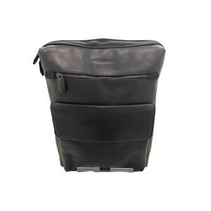 Johnston & Murphy Unisex Rhodes Commuter Backpack in Black Full Grain Leather